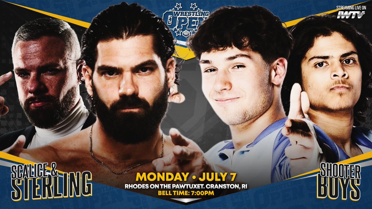 Beyond Wrestling (@beyondwrestling) on Twitter photo TOMORROW NIGHT: <a href="/WrestlingOpenRI/">Wrestling Open RI</a> at Rhodes On The Pawtuxet in Cranston, RI!
Only 14 front row tickets remain: beyondwrestlingonline.com/rhodes
Featuring:
- <a href="/bearbronsonBC/">Bear Bronson</a>/<a href="/BryceDShook/">Bryce Donovan</a>
- Thatcher/<a href="/Steven_Stetson_/">The One and Only New Jersey Cowboy💸</a>
- <a href="/TheBobbyOrlando/">Bobby Orlando</a>/<a href="/nickbattee/">The Focus- Nick Battee</a>
Email beyondwrestling@gmail.com to sponsor! TOMORROW NIGHT: <a href="/WrestlingOpenRI/">Wrestling Open RI</a> at Rhodes On The Pawtuxet in Cranston, RI!
Only 14 front row tickets remain: beyondwrestlingonline.com/rhodes
Featuring:
- <a href="/bearbronsonBC/">Bear Bronson</a>/<a href="/BryceDShook/">Bryce Donovan</a>
- Thatcher/<a href="/Steven_Stetson_/">The One and Only New Jersey Cowboy💸</a>
- <a href="/TheBobbyOrlando/">Bobby Orlando</a>/<a href="/nickbattee/">The Focus- Nick Battee</a>
Email beyondwrestling@gmail.com to sponsor!