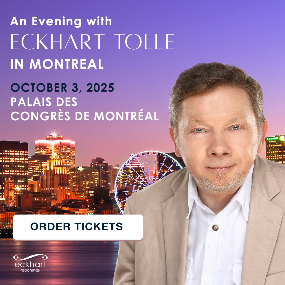 🧘‍♂️ Eckhart Tolle Live – Fall 2025 Tour

Join Eckhart for an evening of deep presence, stillness, and insight in one of three cities:

📍 Philadelphia – Sept 24
📍 Washington, D.C. – Sept 28
📍 Montreal – Oct 3 (with French subtitles)

🎟 Tickets:
Philly: ticketmaster.com/event/02006235…