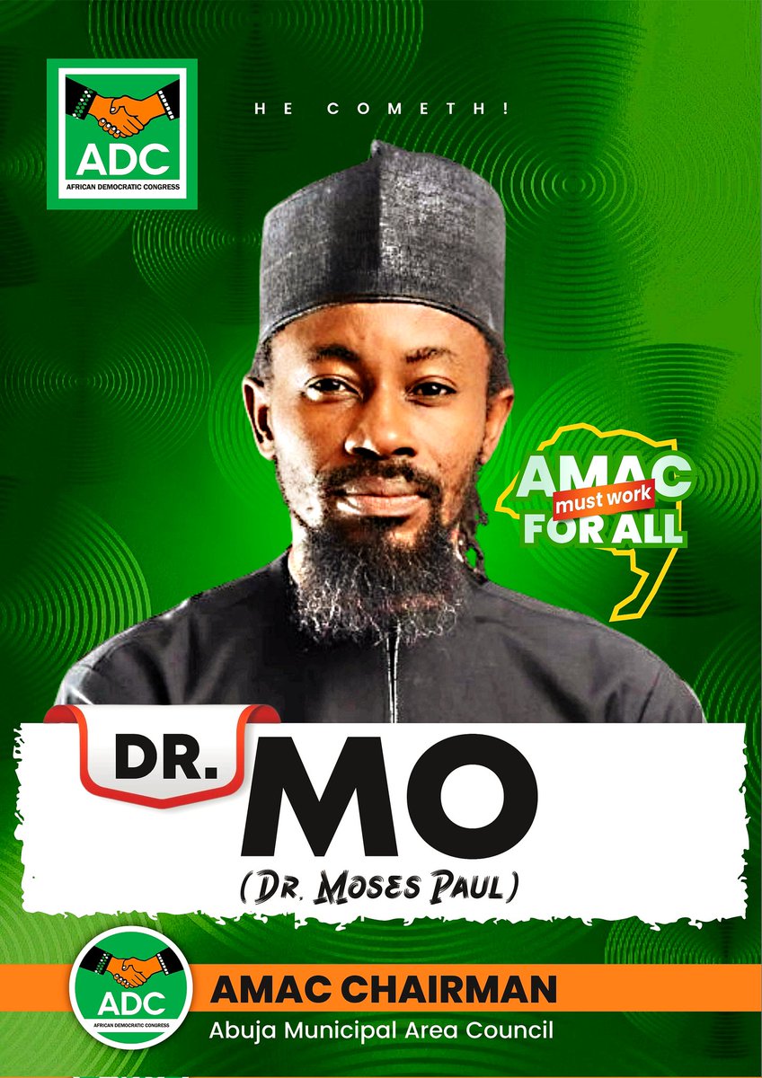 Drmopaul's tweet image. THE MANDATE OF THE PEOPLE, THE MOMENT FOR CHANGE
My beloved people of AMAC,
Fellow Nigerians,
Respected leaders of the African Democratic Congress (ADC),
Supporters from Karu to Kabusa, from Apo to Gwarimpa, from Jikwoyi to Garki,
Friends in the media, civil society, and members…