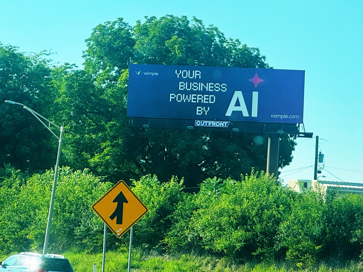 danielzarick's tweet image. Visiting home in Louisville, Kentucky and even seeing nonsense AI billboards here 😅