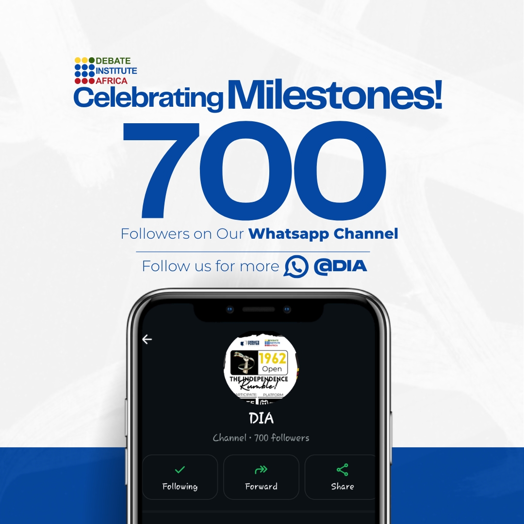 Our WhatsApp Channel just hit 700 followers.

That's 700 minds tuned into debate, ideas, opportunities, and the voice of a rising continent.

If you’re not already plugged in — join us here:
📲 whatsapp.com/channel/0029Va…
