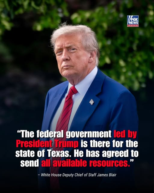 PRESIDENT'S PLAN: Donald J. Trump has pledged his full support for Texans suffering in the wake of the deadly flash floods that have rocked the state, The White House says