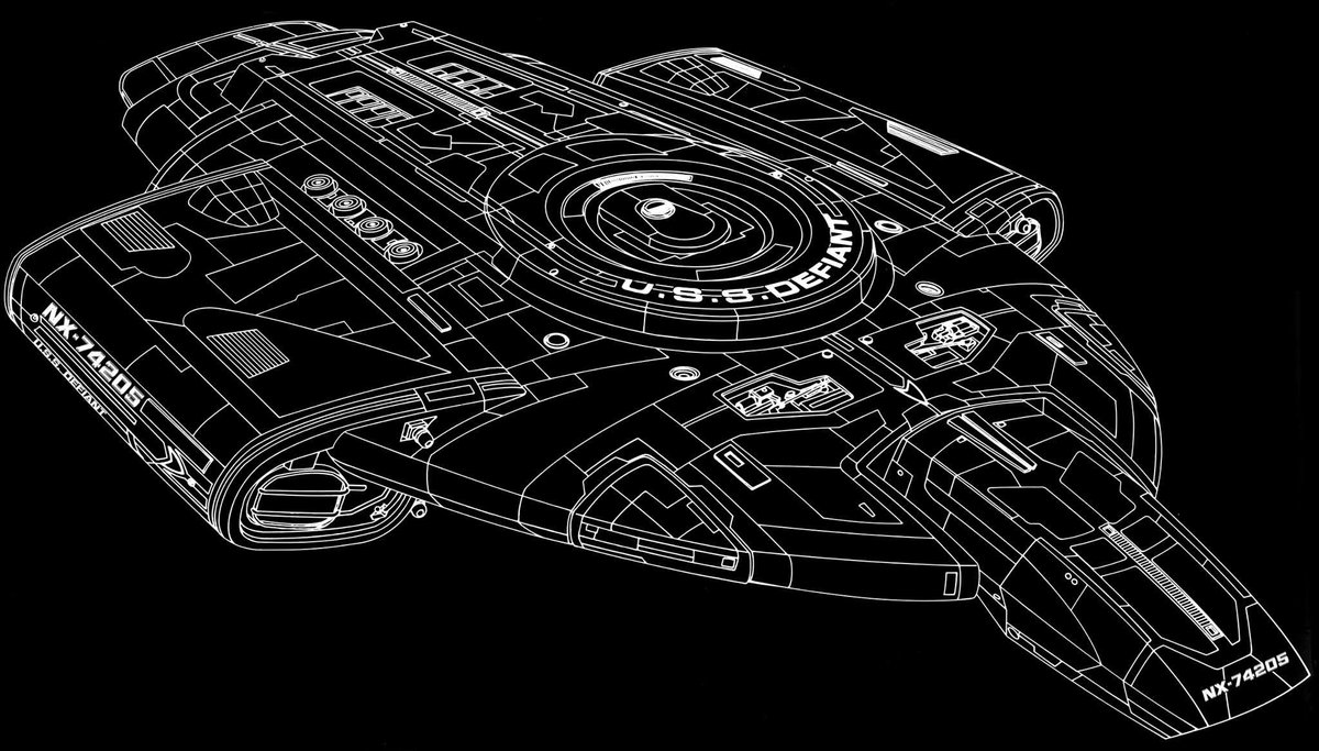 ChrisCushman2's tweet image. The DS9 poster came out about the same time as the big Defiant reveal on TV… while I added all the new station armaments… a full Defiant cutaway was too much too soon… but a simplified one was included with the Playmates Toy!