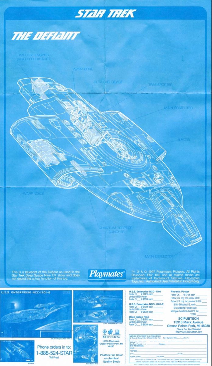 ChrisCushman2's tweet image. The DS9 poster came out about the same time as the big Defiant reveal on TV… while I added all the new station armaments… a full Defiant cutaway was too much too soon… but a simplified one was included with the Playmates Toy!