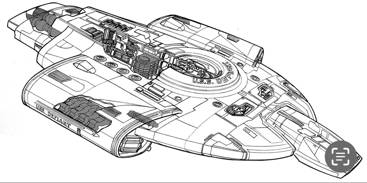 ChrisCushman2's tweet image. The DS9 poster came out about the same time as the big Defiant reveal on TV… while I added all the new station armaments… a full Defiant cutaway was too much too soon… but a simplified one was included with the Playmates Toy!