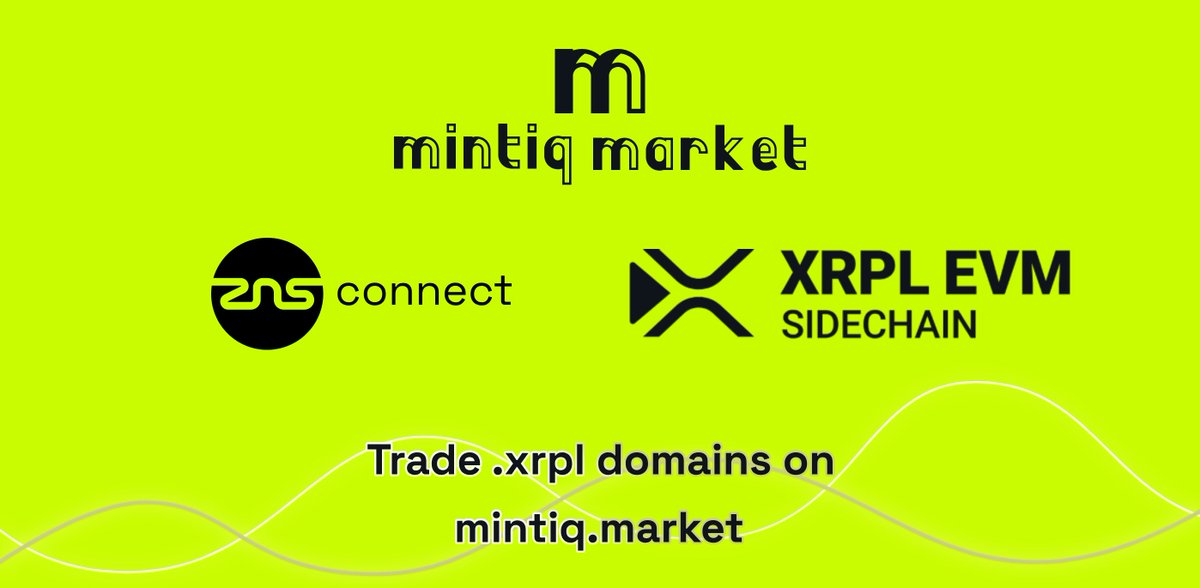 Mintiq Market (@mintiqmarket) on Twitter photo ๐ <a href="/ZNSConnect/">ZNS CONNECT</a> is listed on Mintiq Market!
๐ Trade your .xrpl domains on XRPL EVM Mainnet: mintiq.market/trade/0xf18013โฆ
How to mint ๐
#XRPLEVM #ZNS #XRPL ๐ <a href="/ZNSConnect/">ZNS CONNECT</a> is listed on Mintiq Market!
๐ Trade your .xrpl domains on XRPL EVM Mainnet: mintiq.market/trade/0xf18013โฆ
How to mint ๐
#XRPLEVM #ZNS #XRPL