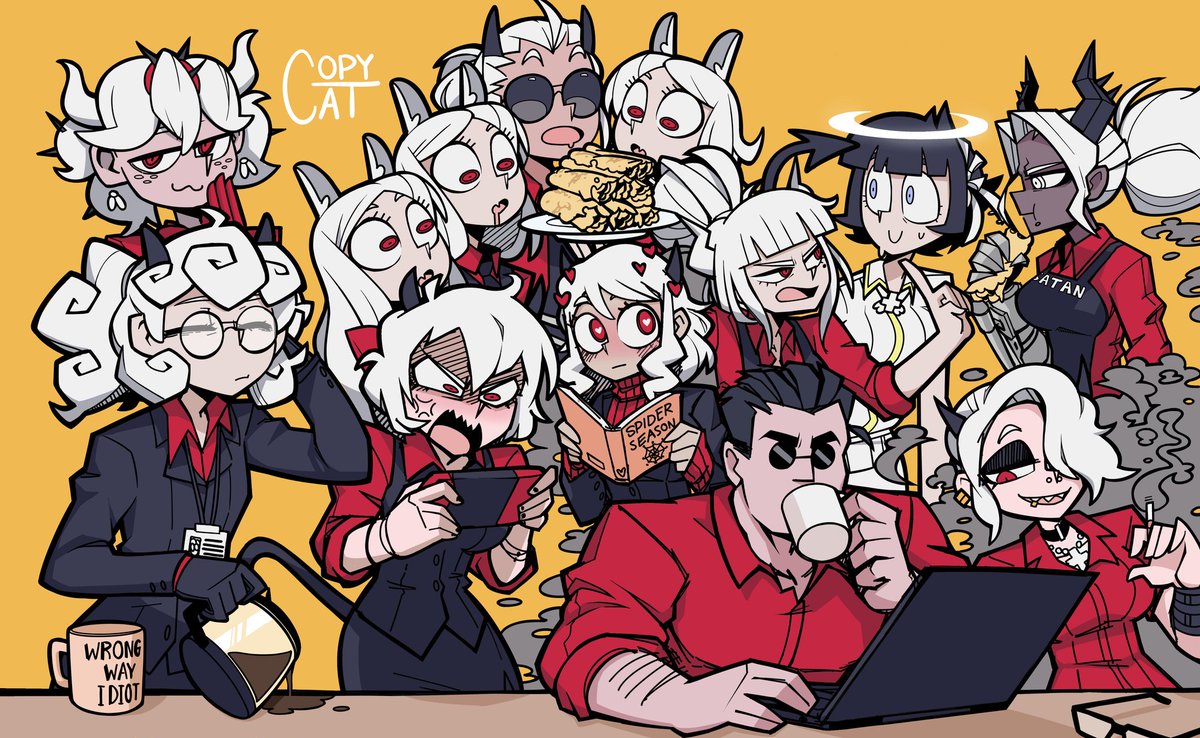 CopyCat246's tweet photo. Just a normal chaotic morning.
#Helltakerfanart  #Helltaker https://t.co/RCy5UQFQIP