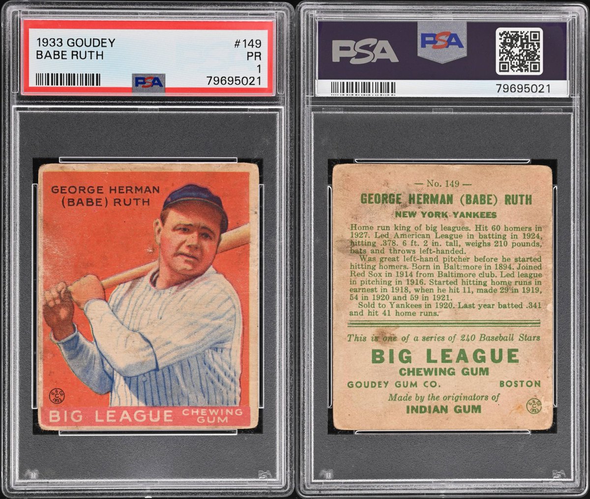 Last up!
33 Goudey Ruth PSA 1 $6000 shipped
