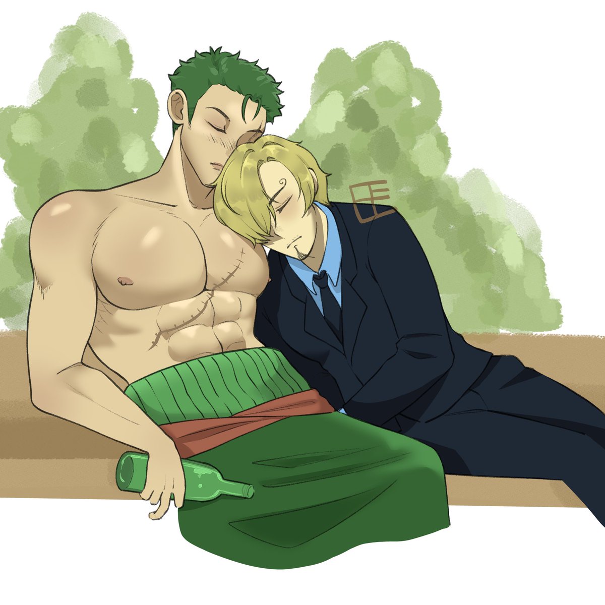 funfundew's tweet photo. Always sleep Zoro (+Sanji) 
. 
#zs #zosan #ゾロサン #ゾサ #sanji #zoro #ワンピース https://t.co/Hz5VJkKsJV