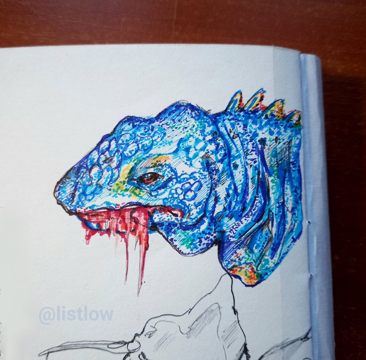 ⚡️🦎
#traditionalart #animalart #animalartist #reptileart