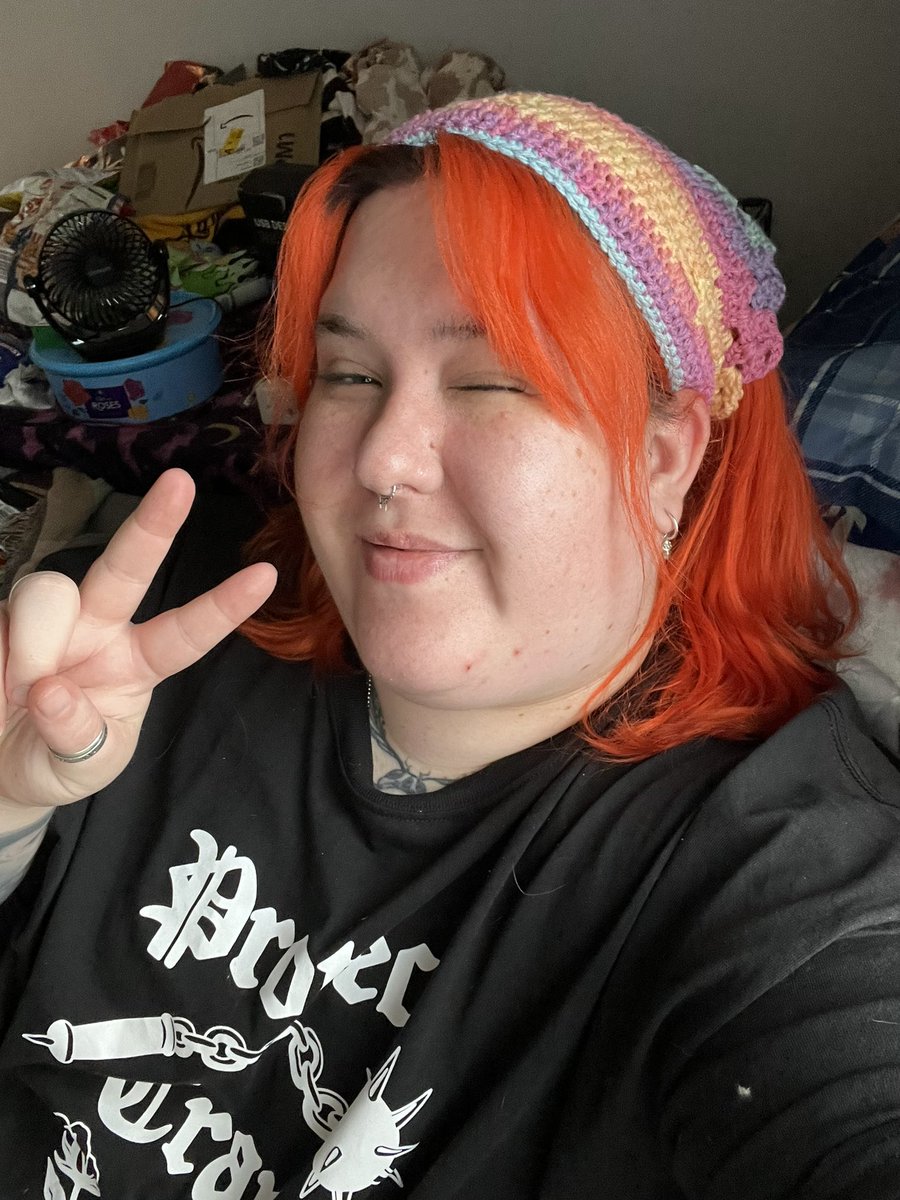 my mum’s current crochet obsession is making me bandanas and I am OBSESSED