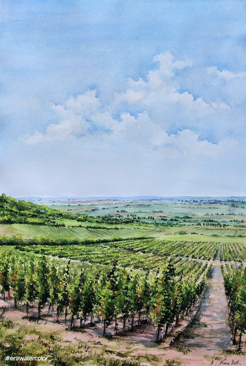 Balaton highlands.
My #watercolor #painting. #Balaton #lake #Hungary #naturelovers #art #sky