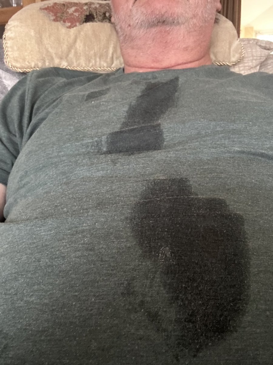 State of my T-shirt after I’ve had my tea. The debris would have fed three or four starving souls in the third world. 

<a href="/Annjj/">Flanjo</a> can you get nurse to get me cleaned up properly please?