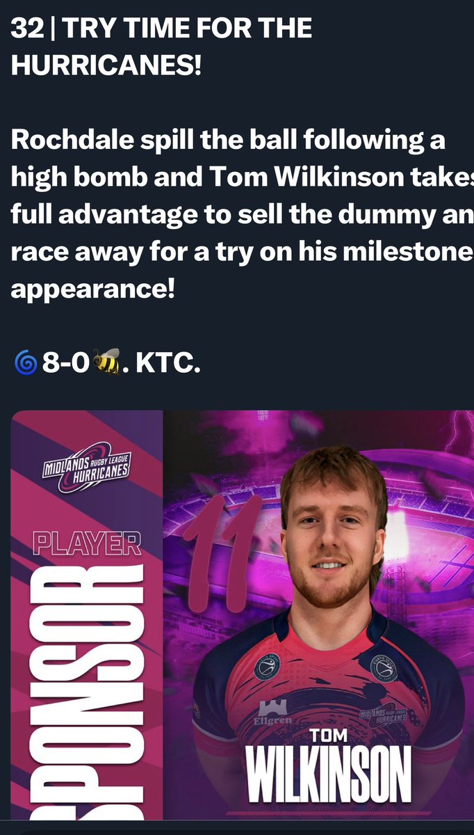 Great weekend of rugby for lads I used to coach, it’s so fulfilling seeing them do well.
Bailey at Leigh
Cain with Salford 
Leon with England Universities 
Tom at West Hull
Tom Wilko at Midlands 😊🏉