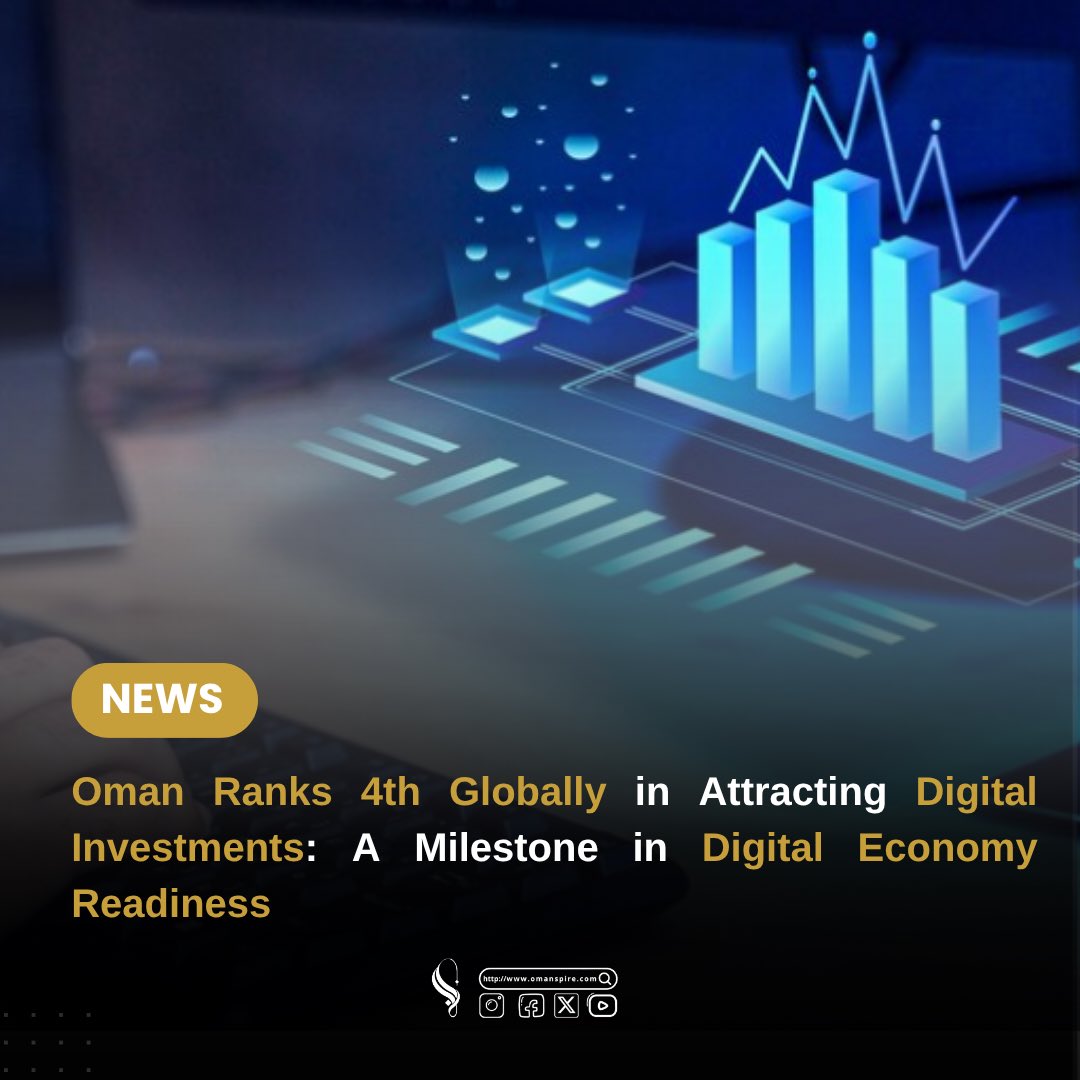 omaspire (@omanspire) on Twitter photo 🚀 Oman ranks 4th globally in attracting digital investments!
Thanks to its robust digital infrastructure, innovation-driven policies, and Vision 2040 goals, the Sultanate is emerging as a global hub for tech and digital growth. 🌐📈
<a href="/Oman_GC/">التواصل الحكومي</a> <a href="/mtcitoman/">وزارة النقل والاتصالات وتقنية المعلومات</a> <a href="/2040_om/">رؤية عُمان 2040</a>
#Omanspire #Oman 🚀 Oman ranks 4th globally in attracting digital investments!
Thanks to its robust digital infrastructure, innovation-driven policies, and Vision 2040 goals, the Sultanate is emerging as a global hub for tech and digital growth. 🌐📈
<a href="/Oman_GC/">التواصل الحكومي</a> <a href="/mtcitoman/">وزارة النقل والاتصالات وتقنية المعلومات</a> <a href="/2040_om/">رؤية عُمان 2040</a>
#Omanspire #Oman
