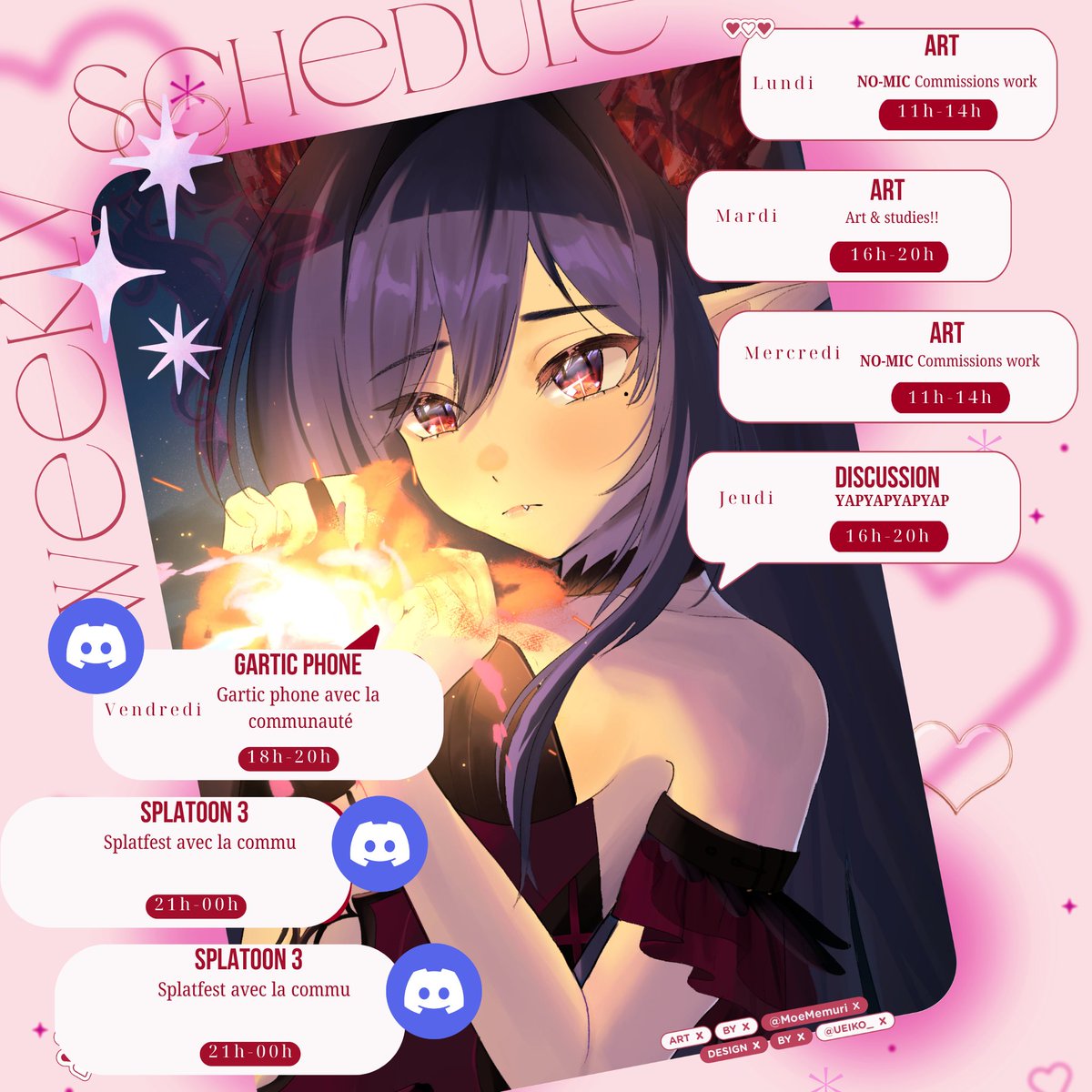 MoeMemuri's tweet image. Le giga planning de la semaine !!! ❤️ Hâte de retrouver tout le monde !!