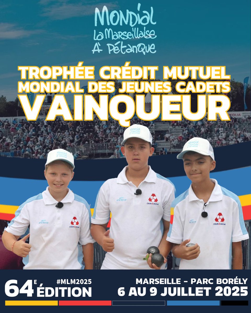 🔥 Quelle finale de haut niveau chez les Cadets !

La finale du Trophée Crédit Mutuel Mondial des Jeunes - Cadets a tenu toutes ses promesses, avec deux équipes au sommet de leur art.

🏆 Félicitations aux vainqueurs :

- Loni Szczotkowski
- Milan Terryn
- Fabio Marco

#MLM2025