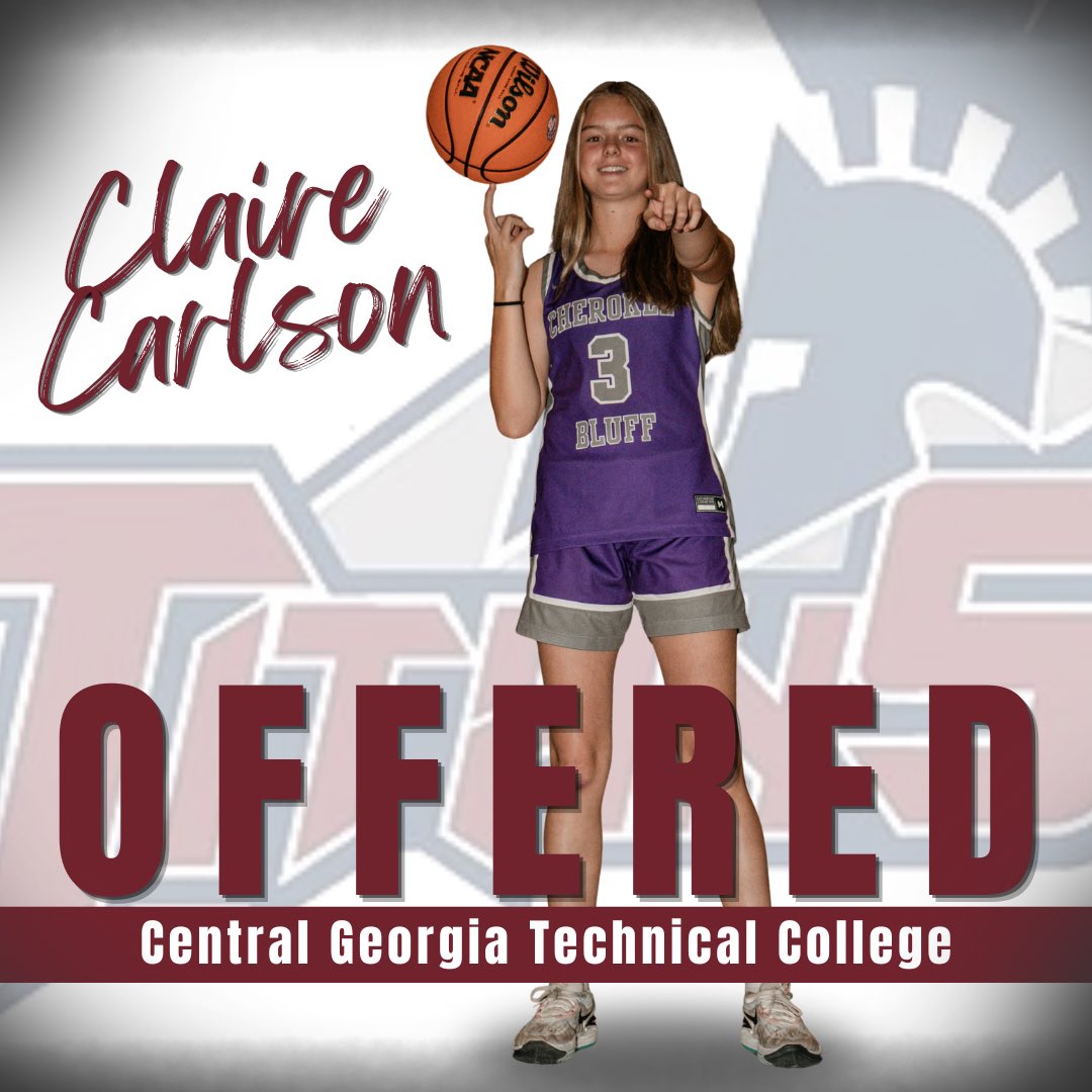 Claire CARLSON (@clairecarlson03) on Twitter photo I am thankful to receive an offer from Central Georgia Technical College!! <a href="/Ballcoachjohng/">John Gordon</a> <a href="/CBluff_WBB/">Cherokee Bluff HS Girls Basketball</a> <a href="/GirlsRedline/">Redline Girls Basketball GA</a> #LadyTitans I am thankful to receive an offer from Central Georgia Technical College!! <a href="/Ballcoachjohng/">John Gordon</a> <a href="/CBluff_WBB/">Cherokee Bluff HS Girls Basketball</a> <a href="/GirlsRedline/">Redline Girls Basketball GA</a> #LadyTitans