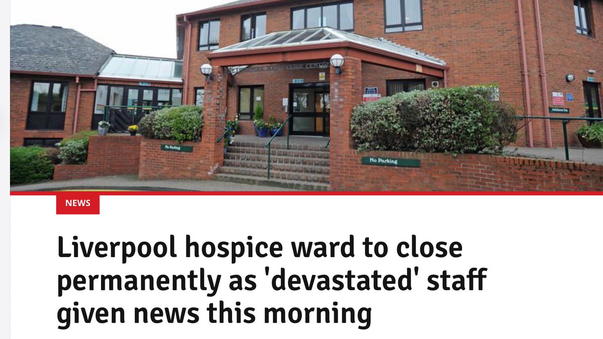 Quote..
Heartbroken staff at the only hospice providing end-of-life and palliative care for the whole of South and central Liverpool have today been told its "vital" inpatient unit will close down permanently. Liverpool's Marie Curie Hospice , includes a 26-bed inpatient unit