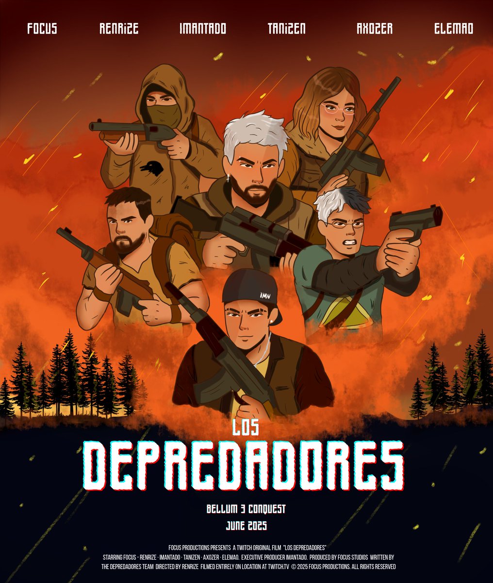 Aurysart's tweet photo. LOS DEPREDADORES 🔥🎬

Protagonizada por @xTheFocuSx @renrize @imantadotv @Tanizen @aXoZerr @SrElemao 

#BellumConquest https://t.co/bb8T9h9TrL
