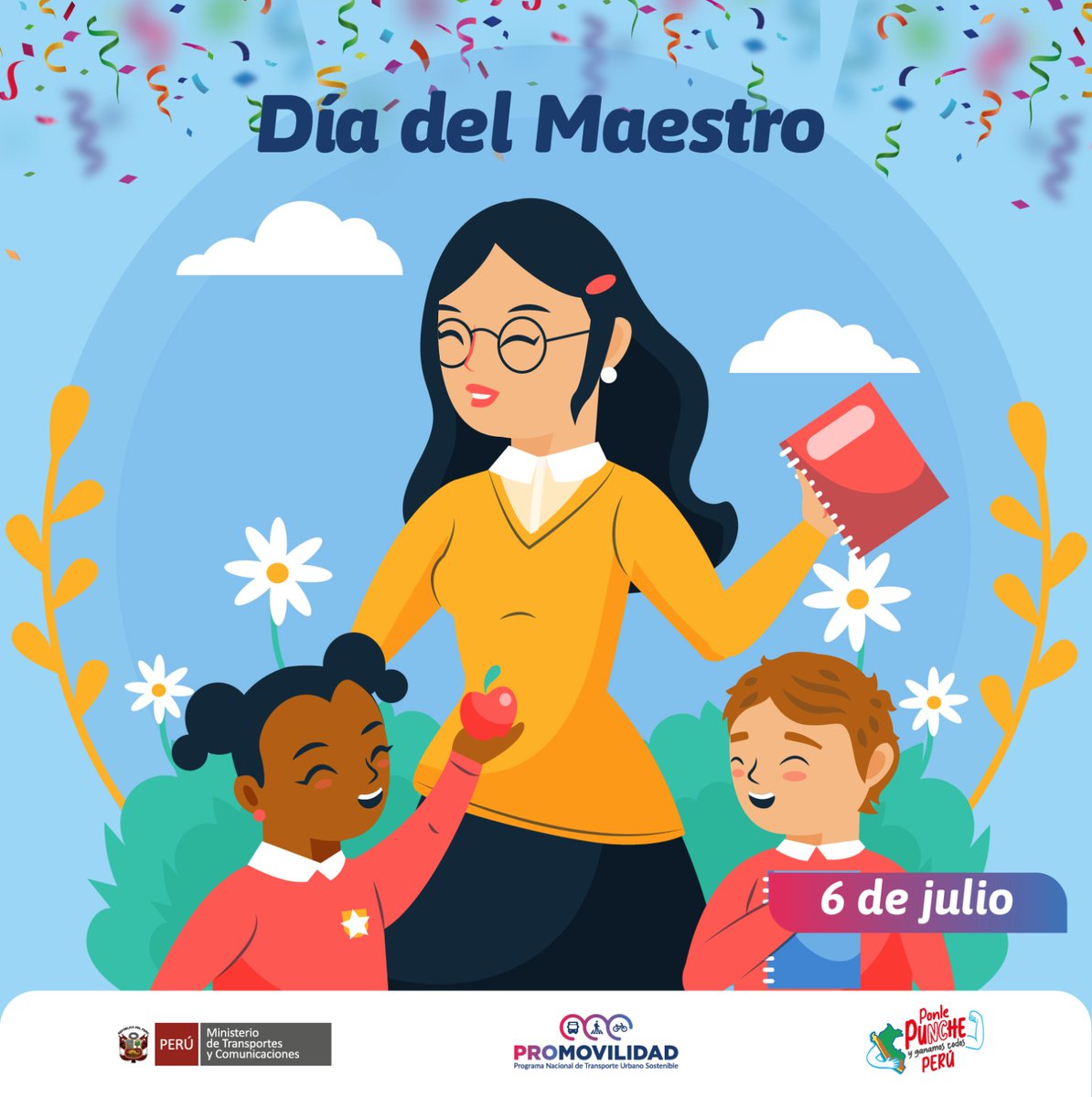 PromovilidadMTC (@promovilidadmtc) on Twitter photo 🗓️ 6 de julio | ¡Feliz Día del Maestro! 📚
Desde Promovilidad del <a href="/MTC_GobPeru/">Ministerio de Transportes y Comunicaciones</a> saludamos con gratitud a quienes educan con vocación y dejan huella.
Su labor no solo transmite saberes, sino que inspira valores y construye una sociedad más justa y sostenible
¡Gracias, maestros!🇵🇪 🗓️ 6 de julio | ¡Feliz Día del Maestro! 📚
Desde Promovilidad del <a href="/MTC_GobPeru/">Ministerio de Transportes y Comunicaciones</a> saludamos con gratitud a quienes educan con vocación y dejan huella.
Su labor no solo transmite saberes, sino que inspira valores y construye una sociedad más justa y sostenible
¡Gracias, maestros!🇵🇪