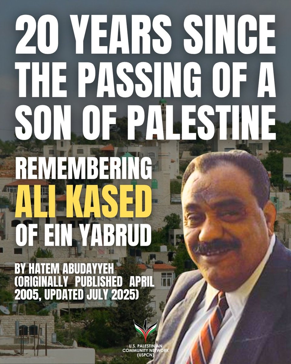 1/5: READ: 20 Years Since the Passing of a Son of Palestine — Remembering Ali Kased

Hatem Abudayyeh's reflection of a historic mentor to many &amp; father of USPCN's National Coordinating Committee member Rama Kased.