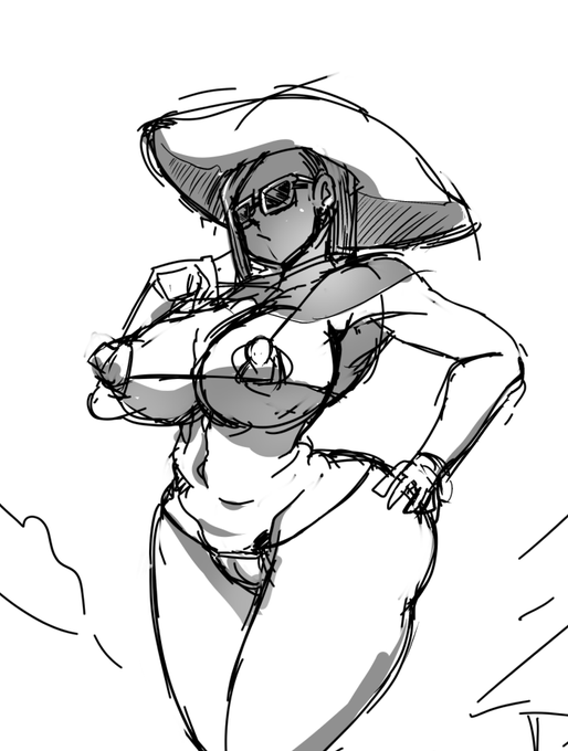 水着案考えてラフ描いて
また昔の描いたやつと似た感じになってしまった
どうしましょうかね🤔 