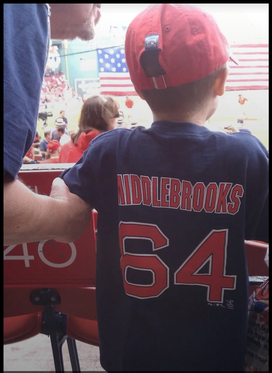 nosedatthewire's tweet photo. Just found this gem!  My son’s first game wearing his favorite player, @middlebrooks jersey. Love listening to you on @SoxBooth ! https://t.co/J29rJQrM0G
