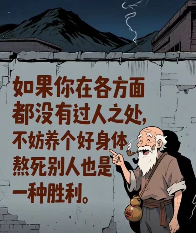 0xA11x's tweet photo. 如果你在各方面都没有过人之处，不妨养个好身体，熬死别人也是一种胜利。 https://t.co/4AQJdbVCe0