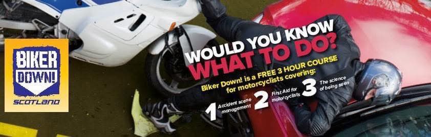 JULY COURSE. 
Biker Down Workshop - Saturday 19th July 2025 at 12:00 at Motherwell Fire Station. Email w.bikerdownscotland@firescotland.gov.uk to book a place.