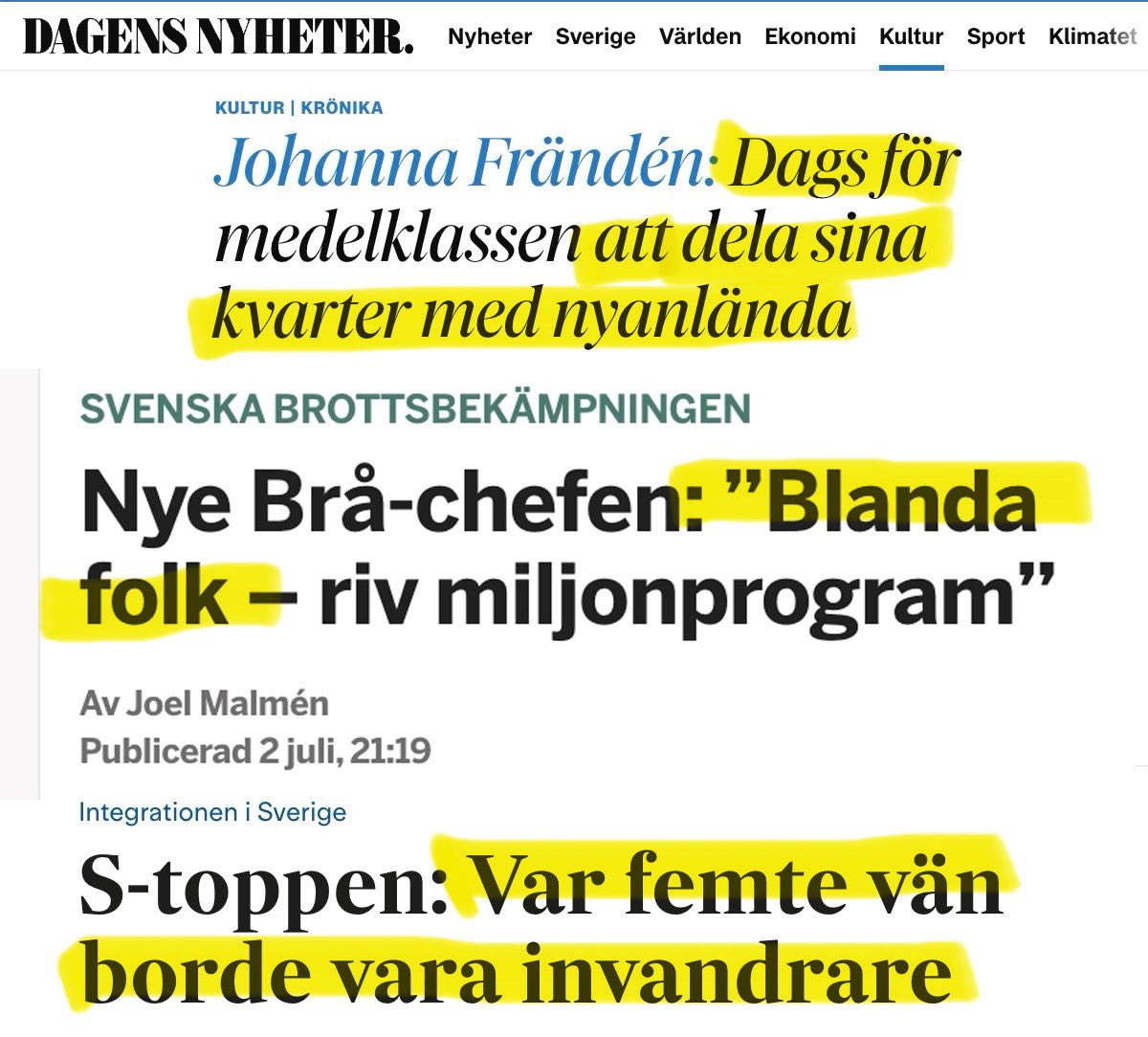 Vänsterkampanjen för tvångsblandning är i full gång. DN kräver att nyanlända inkvarteras hos medelklassen. Myndigheter uppmanar till aktiv folkblandning, och socialdemokraterna pratar om att kvotera in invandrare bland folks vänner. What could possibly go wrong?