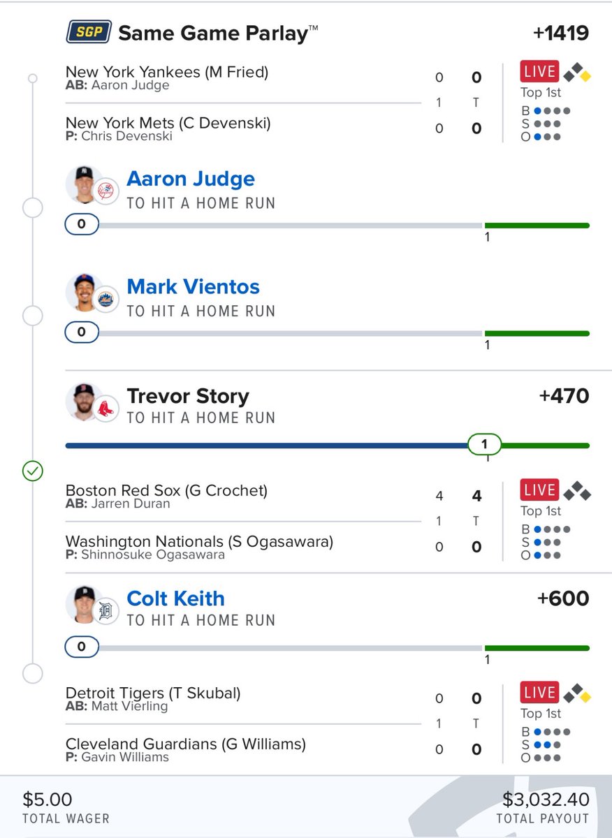 ✅ TREVOR STORY HR @ +470

MY HR MODEL STARTS SUNDAY WITH A BANG 🔥💥

ONE DOWN. THREE TO GO…