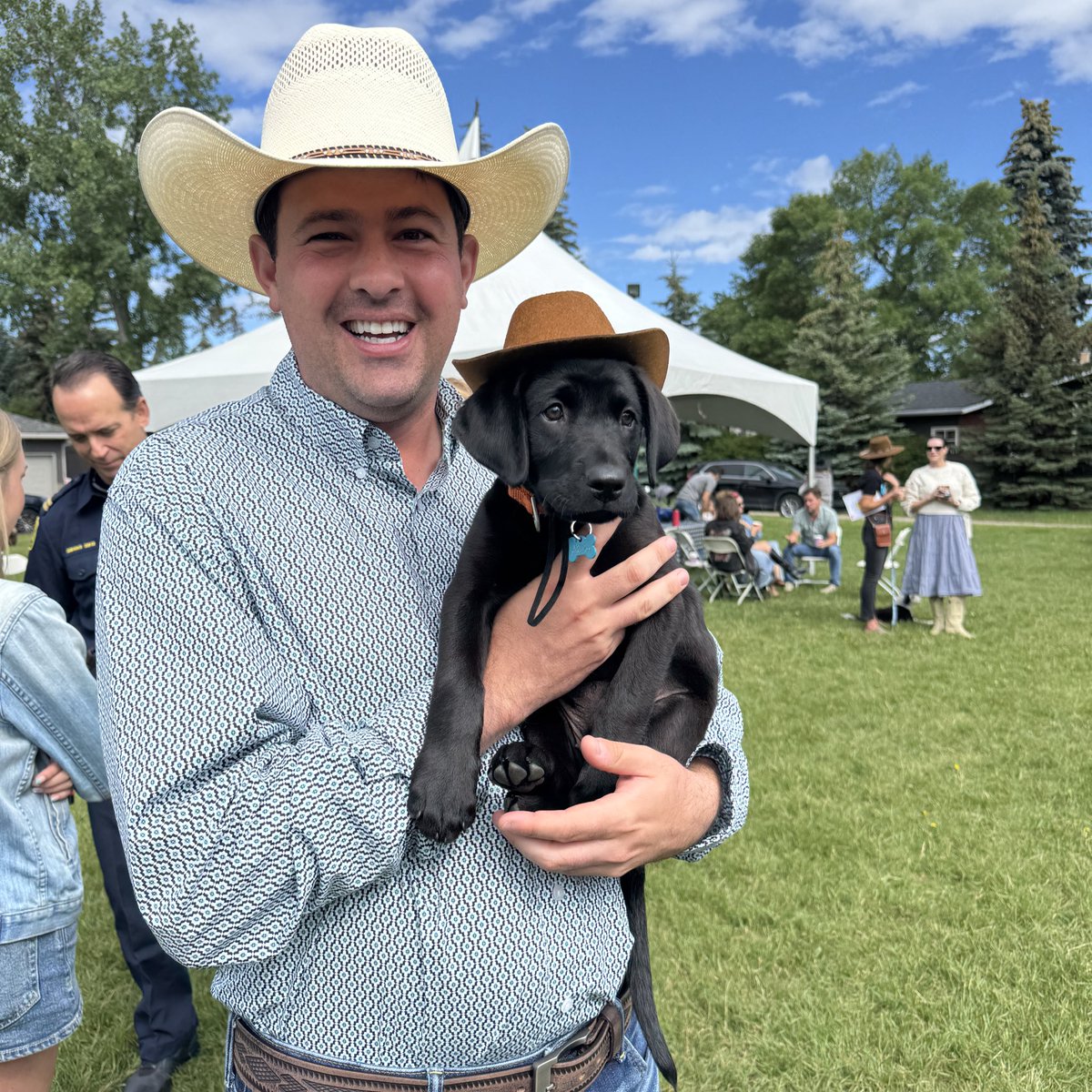 RobWardCGY's tweet image. You never know who you will meet at a community breakfast event! Meet 10 week old, Rodeo!