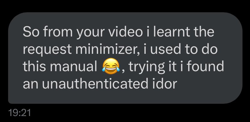 Magna (@magn4_) on Twitter photo I have just received this DM from <a href="/0xbeven/">Tim Hackfort</a> and it made my day 😁😁.
Seeing that a Bug Hunter faaar better than me was able to find a bug because of my Video is something that i wasn't expecting.
Thanks a lot for your DM 🙌🙌 I have just received this DM from <a href="/0xbeven/">Tim Hackfort</a> and it made my day 😁😁.
Seeing that a Bug Hunter faaar better than me was able to find a bug because of my Video is something that i wasn't expecting.
Thanks a lot for your DM 🙌🙌
