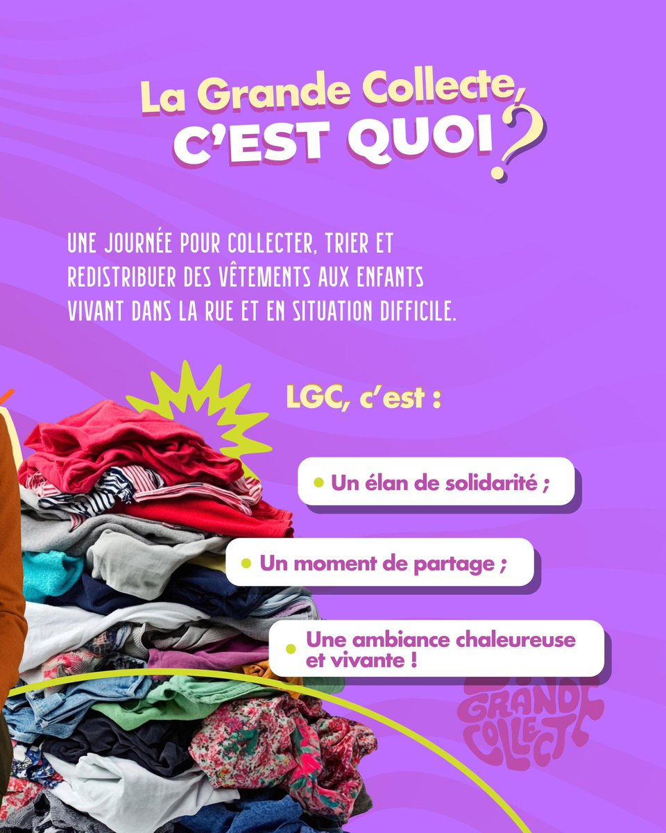 ongshine2gether's tweet photo. La Grande Collecte est de retour !

Vous avez de vieux vêtements que vous ou vos enfants ne mettez plus ? Si oui, nous avons un bon plan pour vous !

Inscription : https://t.co/HtTgNuskXP

Nous vous attendons avec vos sacs… et vos sourires !💛 https://t.co/Ghc16xBmX4