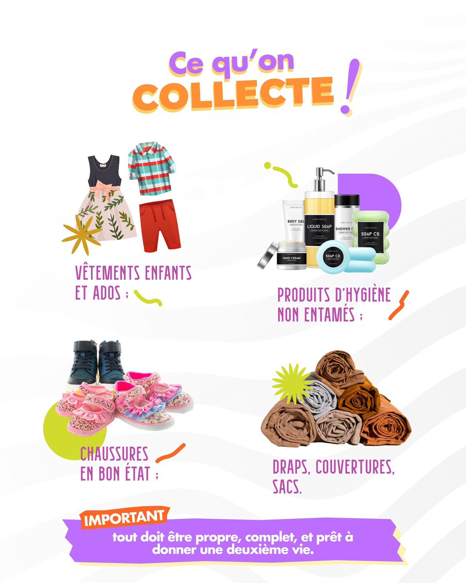 ongshine2gether's tweet photo. La Grande Collecte est de retour !

Vous avez de vieux vêtements que vous ou vos enfants ne mettez plus ? Si oui, nous avons un bon plan pour vous !

Inscription : https://t.co/HtTgNuskXP

Nous vous attendons avec vos sacs… et vos sourires !💛 https://t.co/Ghc16xBmX4