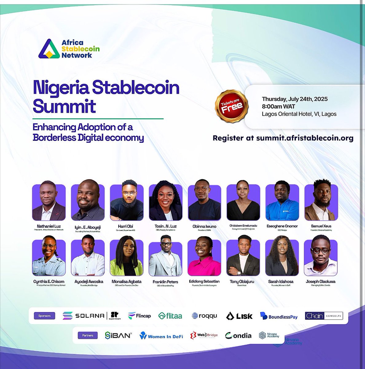 Degen Zeus (@tobilolasam) on Twitter photo Lagos Oriental Hotel 🏨
Meet the Powerhouse Voices Behind the Nigeria Stablecoin Summit! Powered by <a href="/afristablecoin/">Africa Stablecoin Network</a>.
From visionary founders to ecosystem leaders, these incredible speakers are shaping the future of money, digital innovation, and financial inclusion across Lagos Oriental Hotel 🏨
Meet the Powerhouse Voices Behind the Nigeria Stablecoin Summit! Powered by <a href="/afristablecoin/">Africa Stablecoin Network</a>.
From visionary founders to ecosystem leaders, these incredible speakers are shaping the future of money, digital innovation, and financial inclusion across