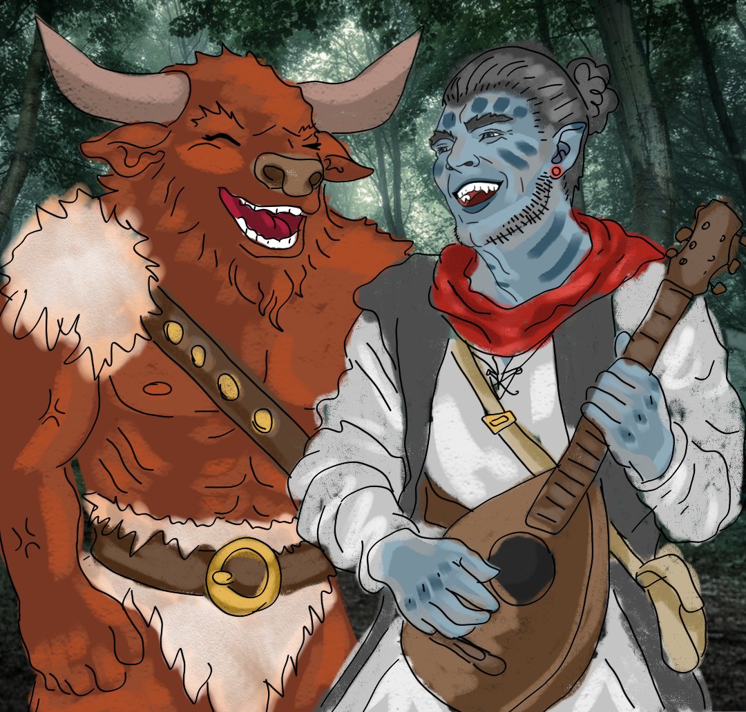 I wanted to share some of my favorite Fan Art of my DnD group! (It's me, I'm the fan)