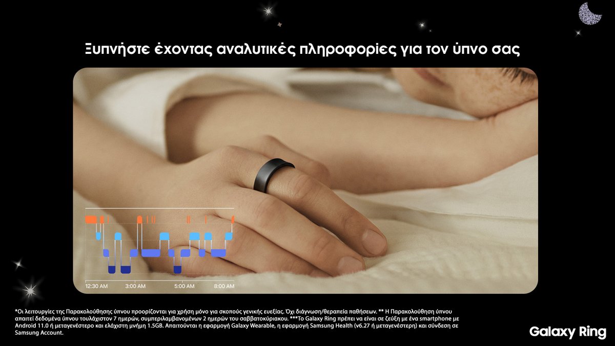 Ο ύπνος σου μπορεί να σου φανερώσει πολλά. 🌙
Με το Galaxy Ring και το Samsung Health, ξυπνάς με αναλυτικά δεδομένα, οδηγίες για τον χρόνο ύπνου και συμβουλές ευεξίας — για να κοιμάσαι καλά το βράδυ. spr.ly/60184UVJq
#GalaxyRing #SleepInsights #SamsungHealth