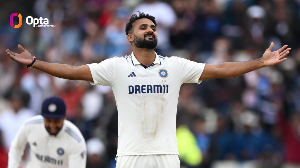 10 - Akash Deep's 10/187 at Edgbaston is the best returns by any India bowler in a men's Test in England; he's just the second India bowler to take a 10-wicket haul in the format in England (Chetan Sharma) and the first visiting seamer to do so since Tim Southee in 2013. Cleaned.