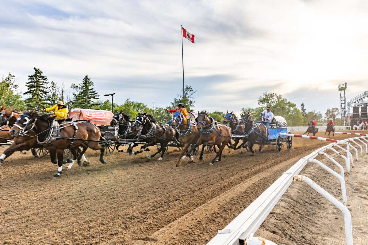 CSchuckwagons's tweet photo. Night 3 of the Rangeland Derby presented by Play Alberta starts NOW! 🔥

Where will you be cheering on from? 🗺️📍

📸: David Kotsibie

#CSChuckwagons #CSRelay #RangelandDerby #CalgaryStampede #Chuckwagons #Day3 #GreatestOutdoorShowOnEarth https://t.co/qNZSFrJLUU