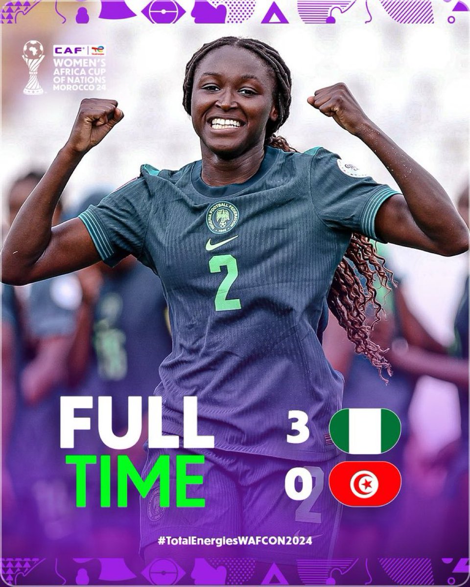 A big win for Nigeria’s Super Falcons in their opening game game at #WAFCON2024 

#JoySports