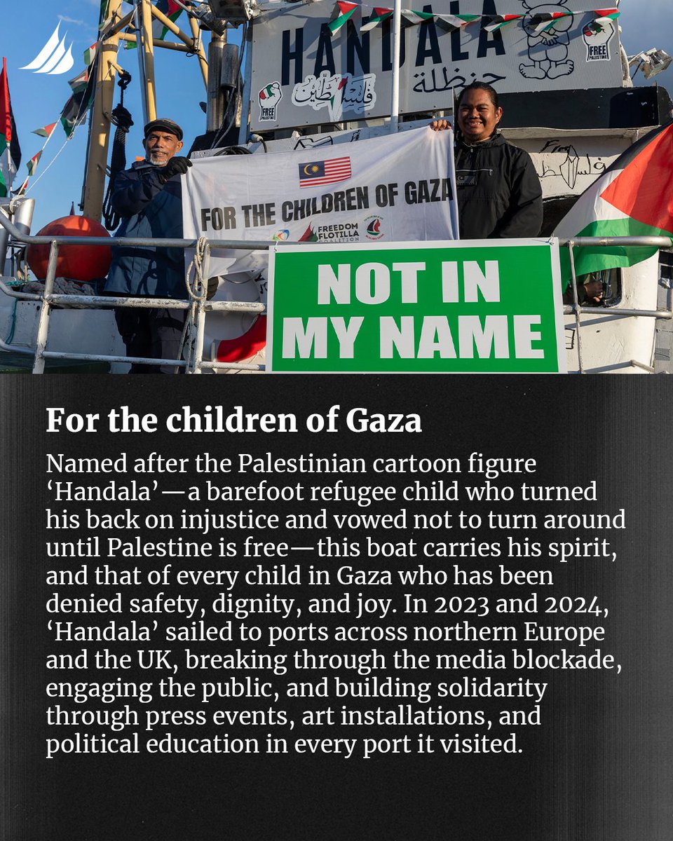 We are setting sail again. On July 13, 2025 our boat #Handala will depart from Siracusa, Italy to break Israel’s illegal blockade. This mission is for the children of Gaza.

Just weeks ago, Israeli forces illegally seized our boat #Madleen and abducted 12 unarmed civilians aboard