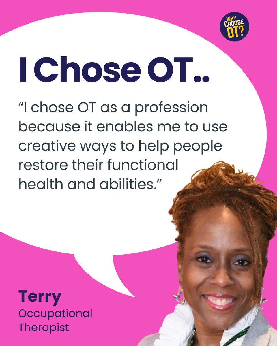 Why choose #OccupationalTherapy as YOUR profession? Join #OccupationalTherapist Terry as she reflects on her journey! Learn more about occupational therapy: ow.ly/Jj3J50VS5nS #OccupationalTherapy #WhyChooseOT