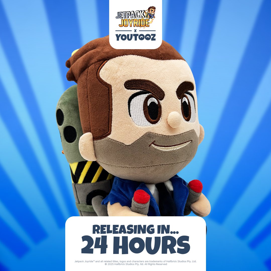 JetpackJoyride's tweet image. ⏲️Tick-tock, fluff fans. Barry lands in plush form in 24 hours.