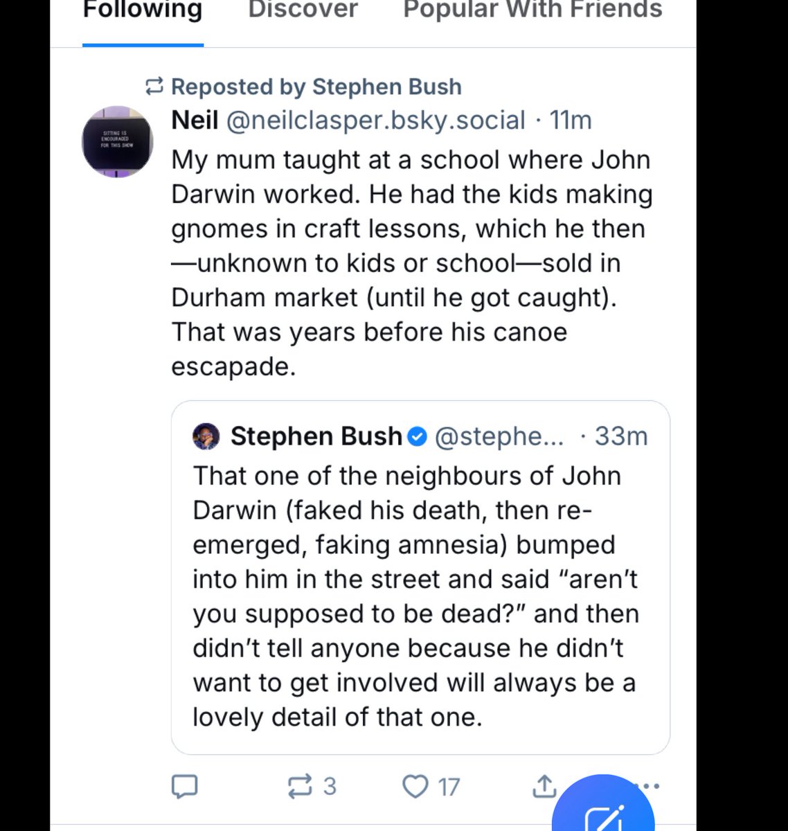 Maggie_Perhaps's tweet photo. @mocent0 Wildly off topic, but were you aware of this piece of John Darwin lore? https://t.co/oZr2pfdmFm