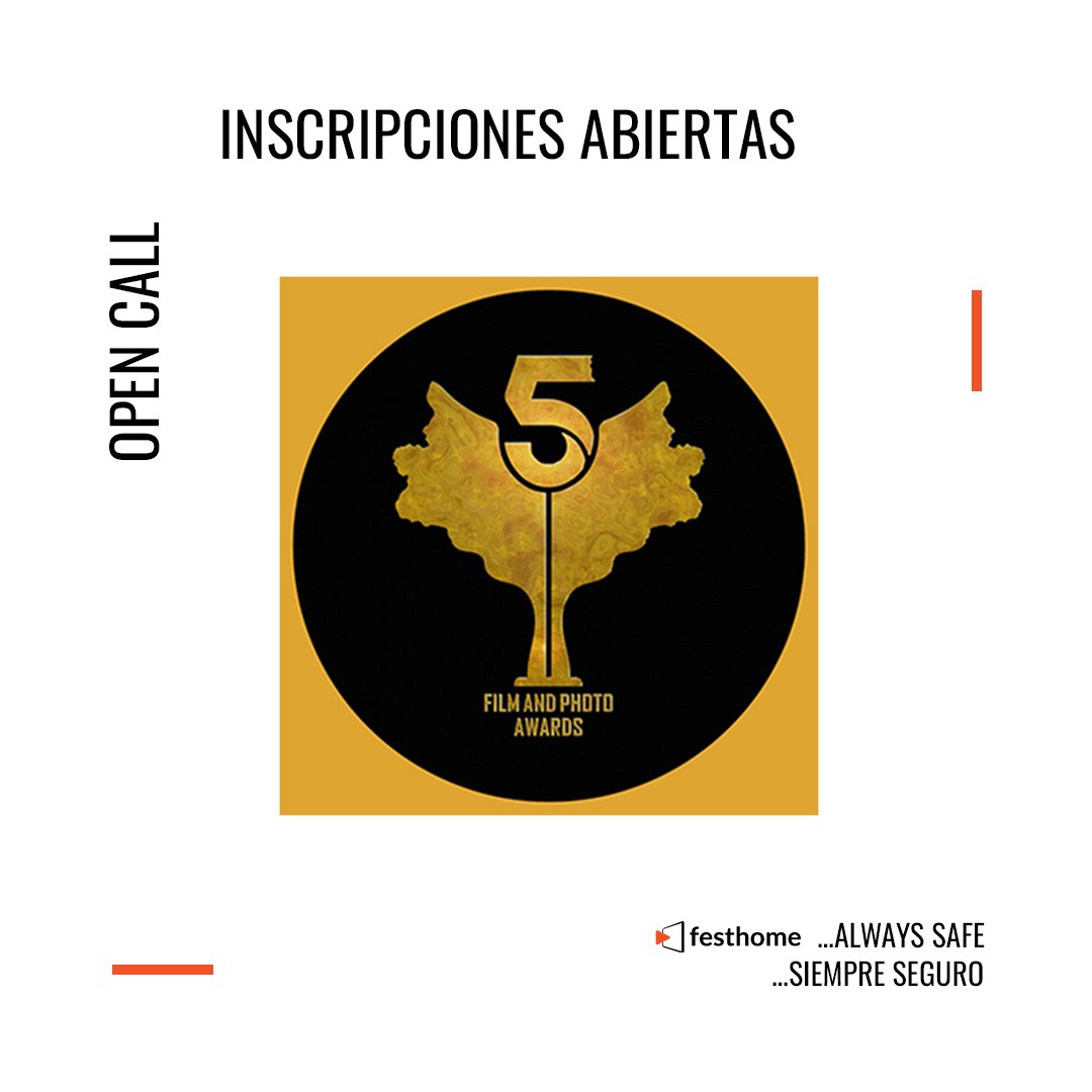 6º 5film And Photo Awards Festival
@5filmfotofestival @5filmfotofestival

📩 festhome.com/festival/5film…

#callforentries #opencall #filmfestival #film #festival #corto #shortfilm #submissions #inscripciones #festivaldecine
