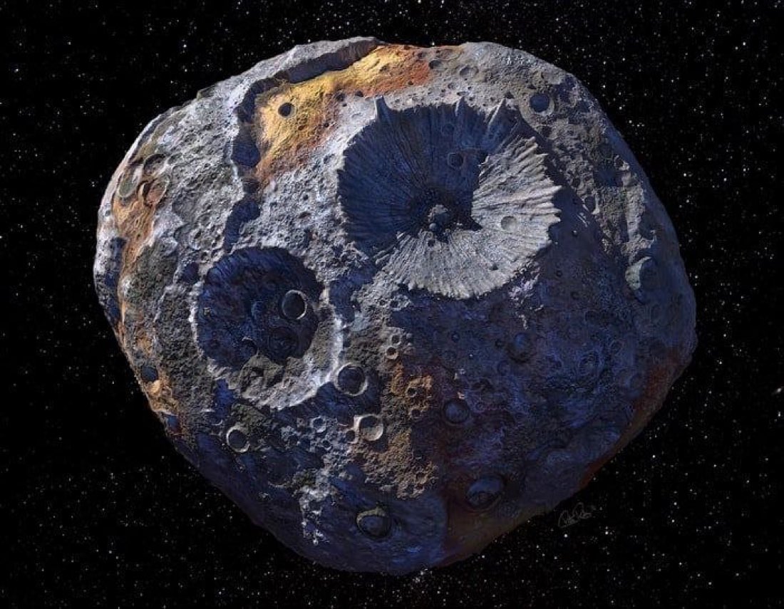 🪐 | Se ha descubierto que el asteroide Psyche 16 contiene reservas de oro por valor de 700 quintillones de dólares.  

Psyche 16 tiene un valor de hasta $100 x 10^18, o aproximadamente 2 billones de libras de oro, suficiente para 250 mil libras de oro por persona a nivel
