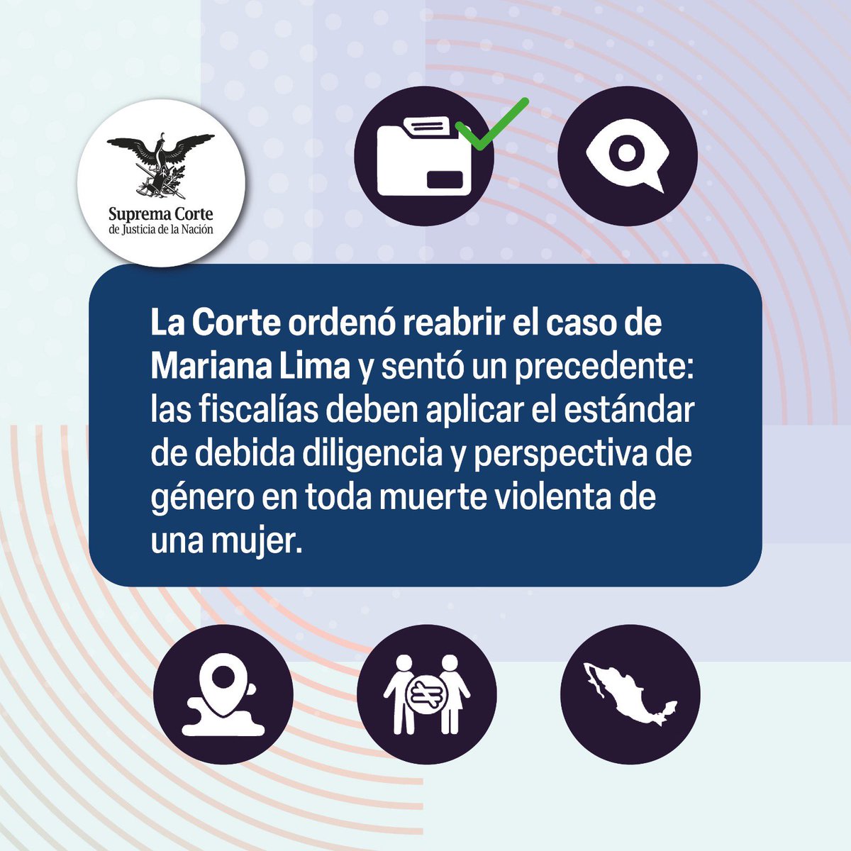 SCJN's tweet photo. Hace 10 años, gracias al impulso de Irinea Buendía, madre de Mariana, #LaCorte hizo de un caso de impunidad un hito jurídico. Hoy, las autoridades deben investigar las muertes de mujeres sin prejuicios y con perspectiva de género.
 
Conoce más aquí 👉 https://t.co/MGLuKd24mU https://t.co/Euk7FBIZxR