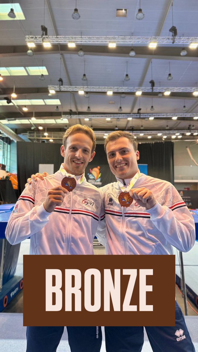 [TR - Coupe du Monde] 📍Coimbra

Trois médailles pour la délégation française 🥇🥉🥉

Bravo à Candy Brière-Vetillard médaille d’or en Tumbling. À Léa Labrousse et Clea Brousse et Morgan Gouzou et Pierre Demiro-O-Domiro en trampoline synchronisé 🇫🇷